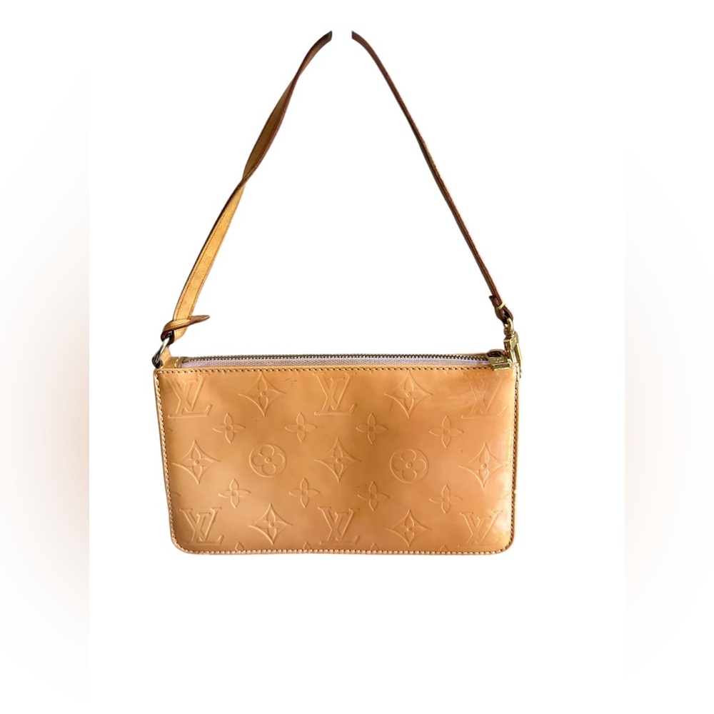 LOUIS VUITTON EUC CAMEL VERNIS LEXINGTON POUCH SHOULDER BAG 8 x 4.5 W/ COA